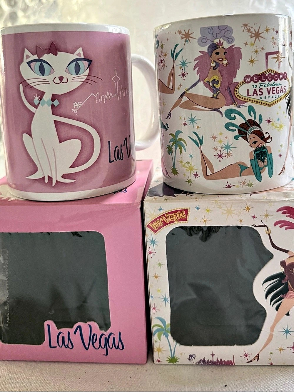 ABC Stores Las Vegas Souvenir Mugs (LV Kitty Pink & Vegas Honeys)